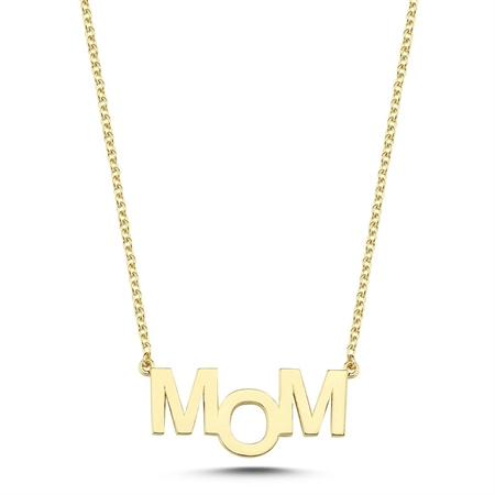 Mom-Halskette aus 14 Karat Gold mit MOM. SPAREN SIE 10%.